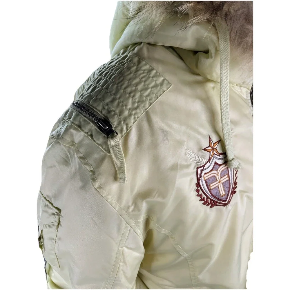 FIVE FOUR LA Down Feather Puffer Snow Ski Jacket Women Sz XXL Real Fur Trim